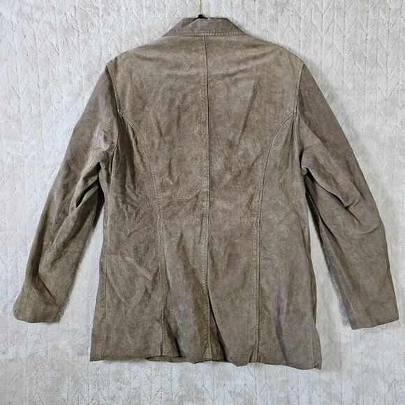 VTG Wilsons Leather Suede Jacket Blazer Womens XL Tan Western Minimal Maxima - Picture 5 of 7